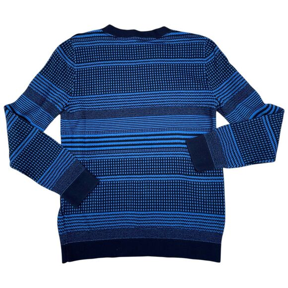 Tommy Hilfiger Striped Pullover Sweater Navy Blue 100% Cotton Nautical Preppy M - Picture 3 of 12